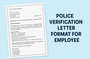 Police Verification Letter Format